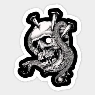 dead skull snake Sticker